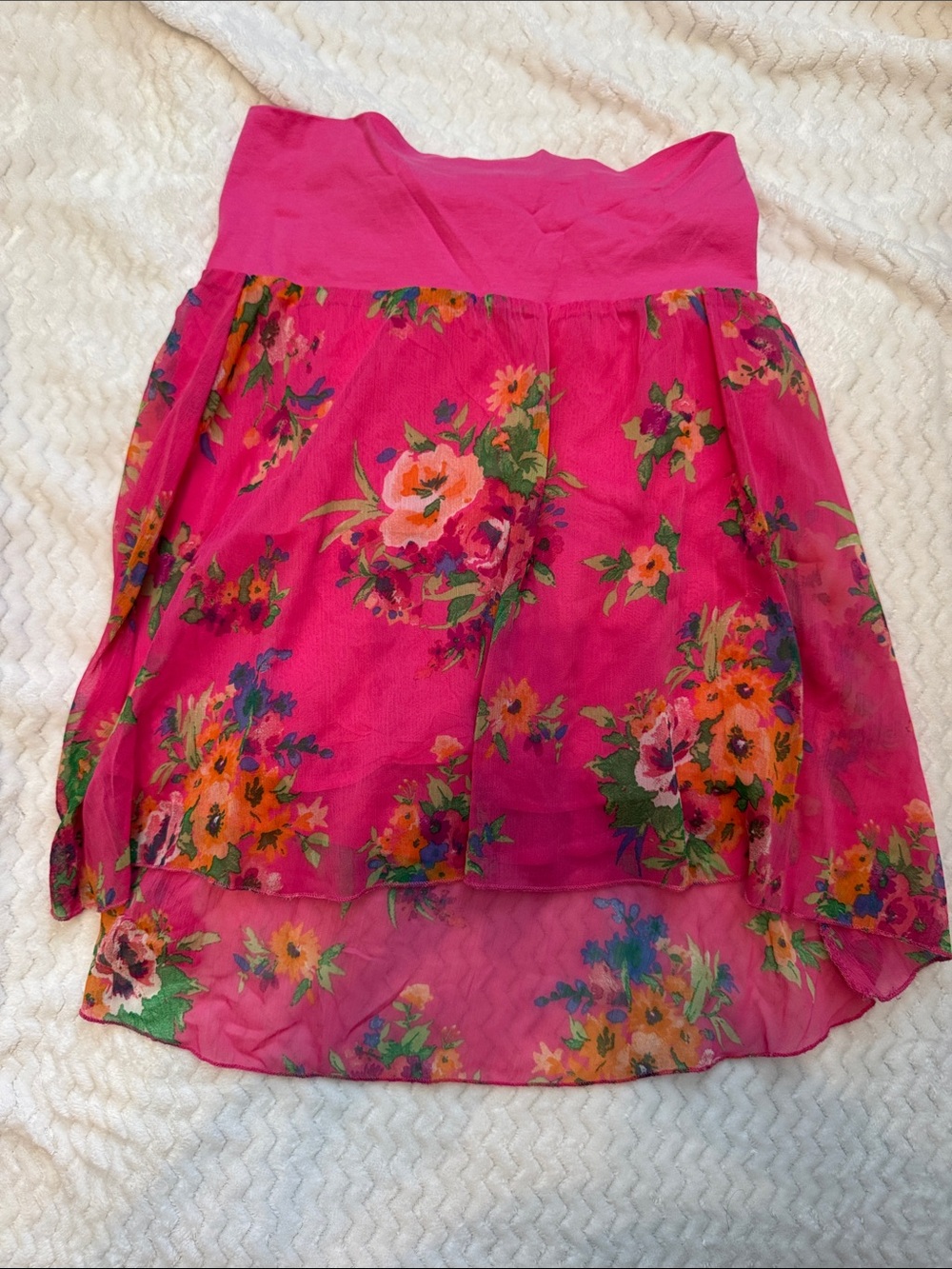 Aeropostale Hot Pink Floral High-Low Skirt xs